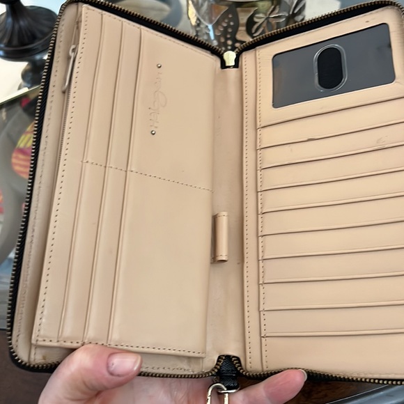 Halogen black full zip large wristlet wallet euc - Picture 4 of 6